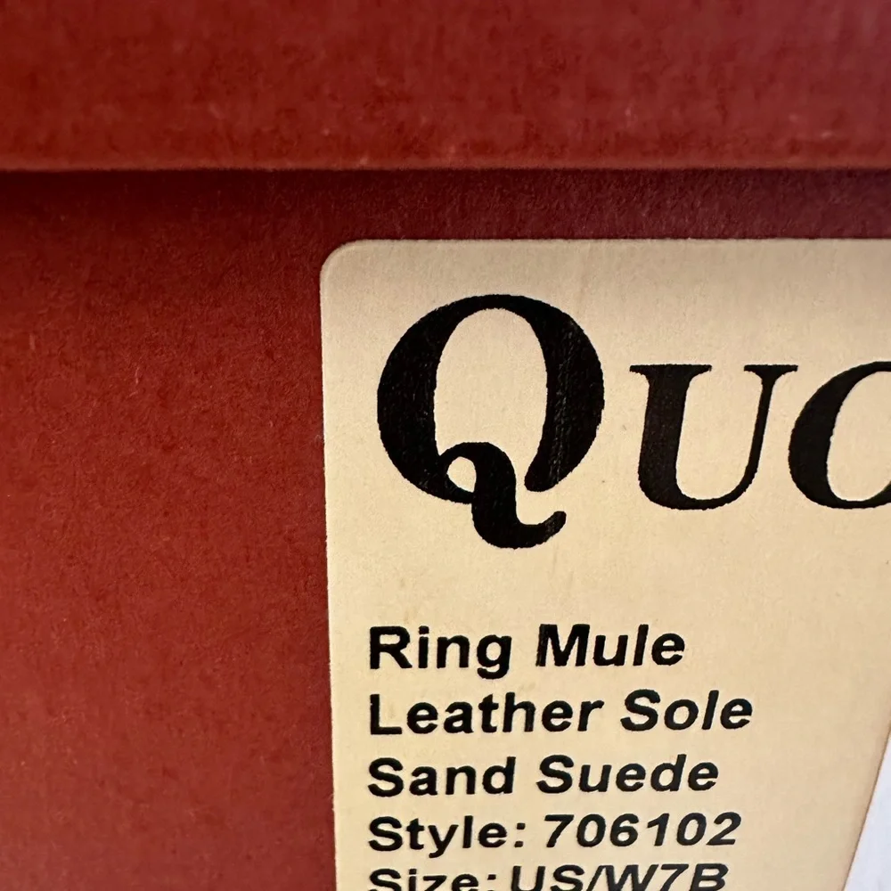 Quoddy Ring Mules handcrafted in sand leather. New in box. - Picture 6 of 7